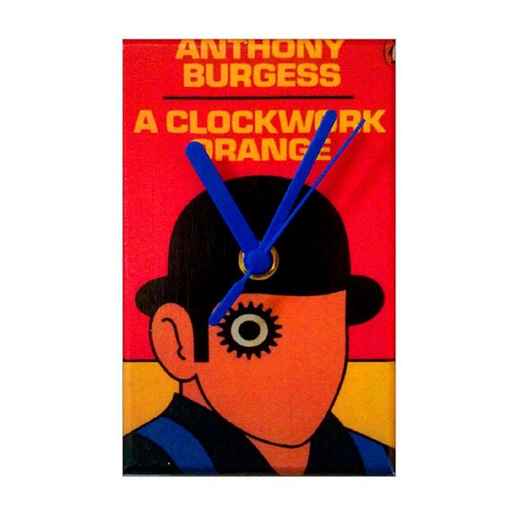 Original 1968 A Clockwork Orange No2 Penguin Book Cover Wooden Clock 6x4 Inch (Postcard Size)  - Unique & Very Original
