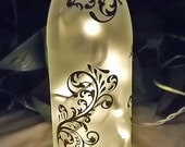 ABSTRACT GARDEN with GEMS Recycled Glass Bottle Accent Lamp/Light-Great Gift Idea
