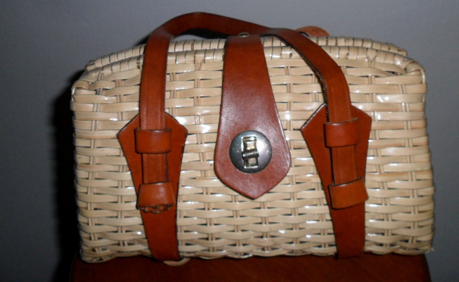 Vintage Wicker Handbag Purse Bag Styled by Mr Ernest