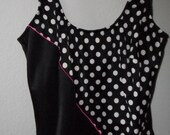 Vintage Swimsuit Dune Deck Black Polka Dot Size 20W / 40