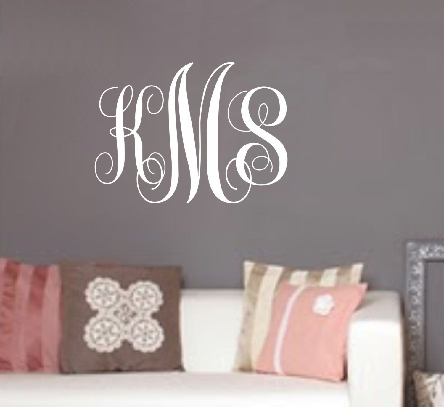 Girl Boy Monogram Vinyl Wall Decal Nursery Name Personalized Custom