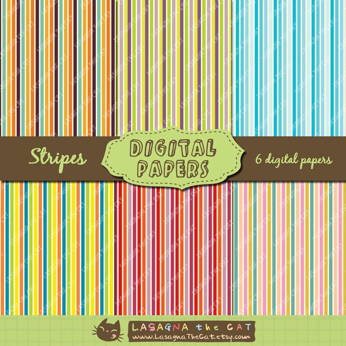 Happy stripes Printable digital sheets download scrapbooking, cardmaking, party, blog background