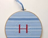 Personalized Embroidered Monogram for Nursery - Baby's Room - Baby Shower Gift - Wedding Gift - Wall Hanging - Nursery Decor - 8 inch hoop