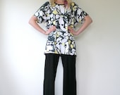 Black wide leg pants, casual, stretchy, made to order trousers
