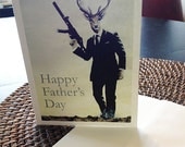 Father's Day Blank Greeting Card - James Bond 007 Quantum of Solace Parody