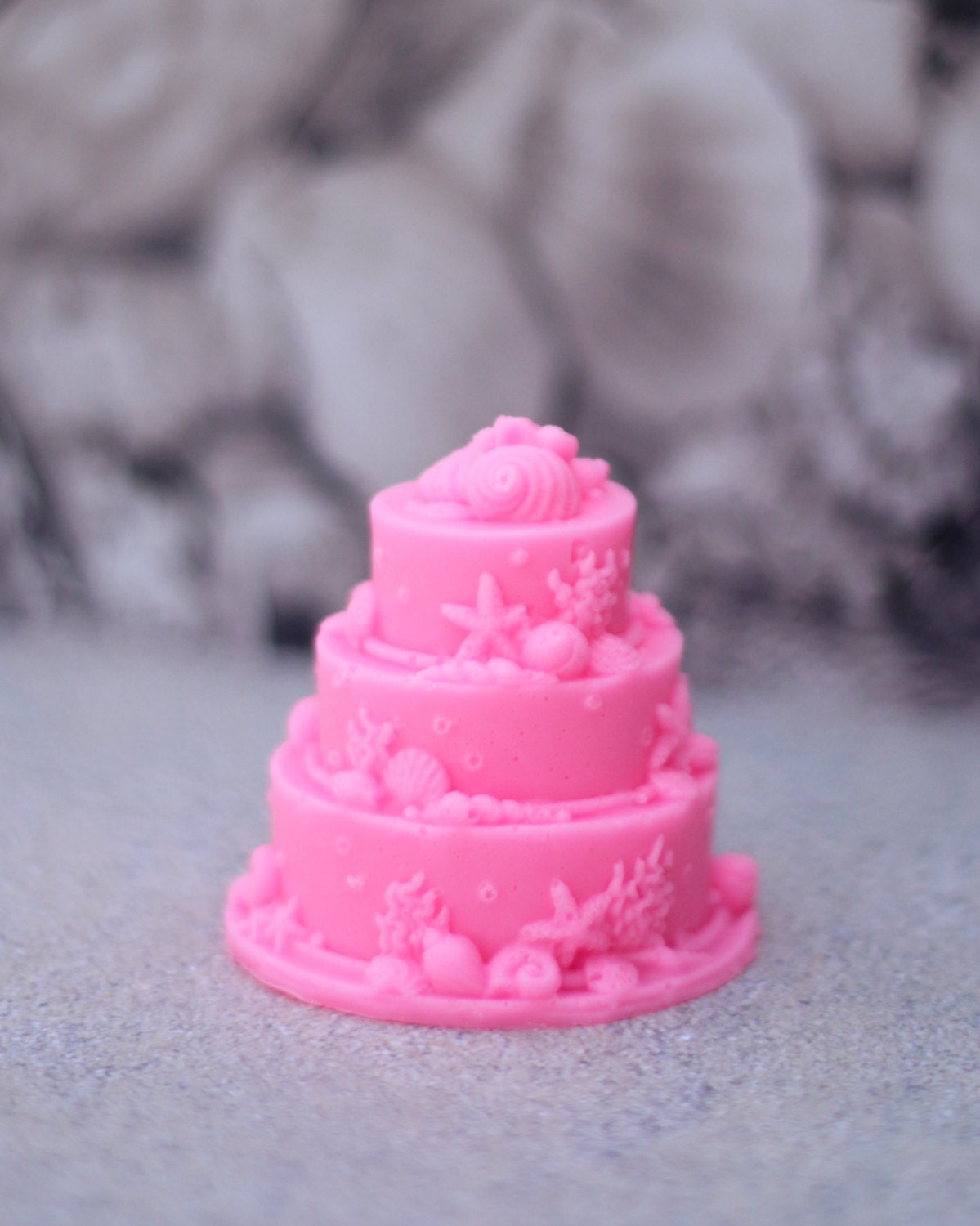CAKE SOAP FAVORS (10 Favors) - Wedding Cake Soaps, Beach Soap Favor, Shell Soap, Beach Wedding, Beach Birthday, Wedding Favors