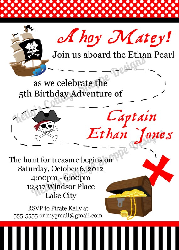 Pirate Invitation... Custom, Digital, Printable Il_570xn