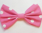 Hot Pink Hair Bow Clip Hot Pink Bow Hot Pink Clip Big Bows Minnie Mouse Bow Minnie Bow Fabric Bow for kids bows for women hairbow hairbows