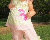 Pinkie Pie...My Little pony Set, Double Ruffle Capri Pants and Swing top 12m-8yr-
