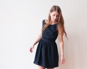 Women's Little Blue Dress - Classic Chic Party Dress - fully lined wool dress - lbd - made to order