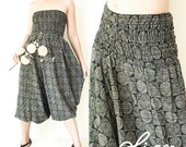 Harem Pants, Romper, Hippie Pants, Gypsy Pants in Black