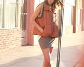 vintage brown trucker vest