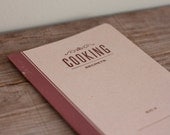 COOKING secrets - letterpress printed notebook - craft and red - vintage design - COOK5006R