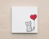 Cat and Balloon Post-it Notes - Sticky Notes