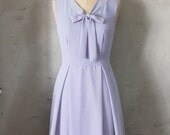 MADELINE - LAVENDER Pastel purple scarf neck tie dress// retro // vintage inspired // pleated skirt // bridesmaid dress // garden // mod