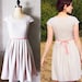 LILAC BOUQUET - Heather pink linen dress with pockets // rose lace belt bow // pleated skirt // bridesmaid dress // vintage inspired