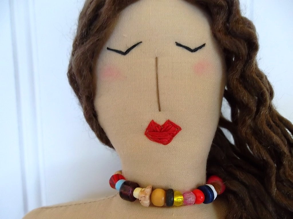 Hawaiian Mermaid Doll - Polynesian Princess Mermaid - Boho Decor - Batik