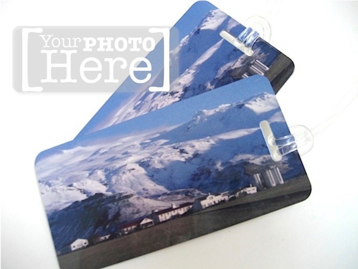 Luggage Tag - Photo Luggage Tag Pair-  Custom Photo Luggage Tag Set - Favorite Photo -  Personalized Luggage Tag