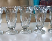 Retro 1950s SODA FOUNTAIN GLASSES Set of 5 Fabulous Fifties Mid Century American Tall Vintage 50s Ice Cream Shoppe Diner Milk Shake Glass