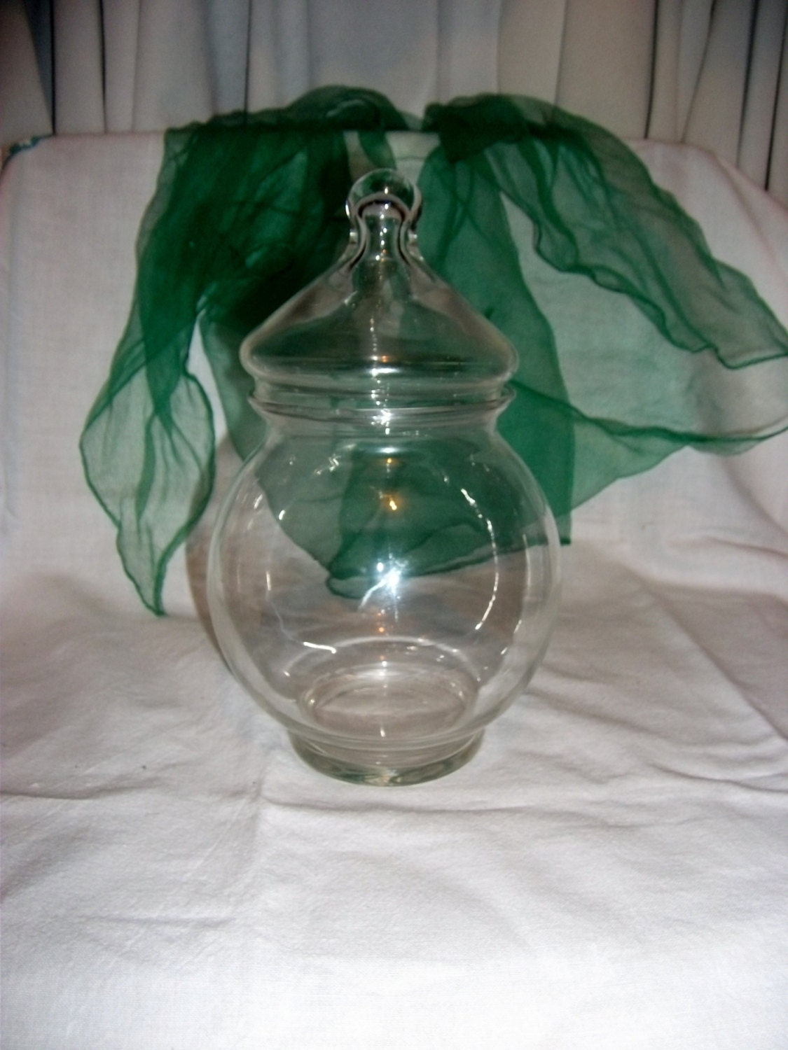 Vintage Glass Apothecary Jar with Raised Knob Top Lid Only 6 USD