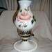 Vintage Hobnail Milk Glass Lamp with Hand Painted Rose on Globe Only 10 USD