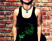 Dandelion Seeds Unisex Poly Cotton Tank by American Apparel (XS S M L XL) Choose Your Shirt and Ink Colors