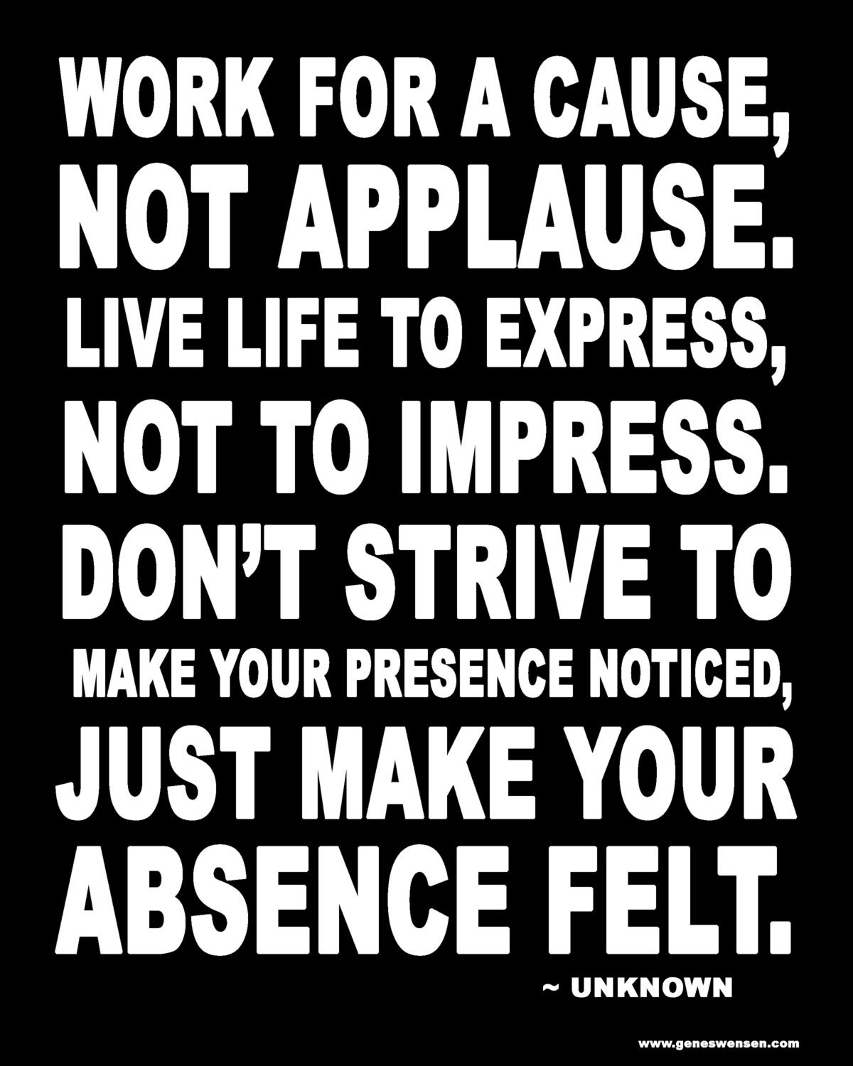 Work For A Cause - 8 x 10 Poster - Inspirational Quote - Typography Art