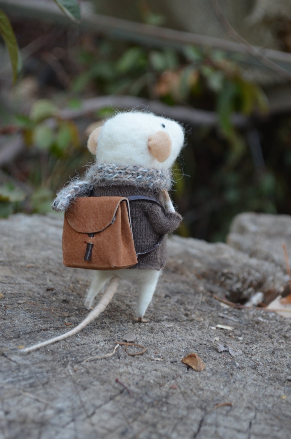 Little Traveler Mouse - Felting Dreams - READY TO SHIP
