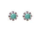 Teeny Tiny Mint Green Crystal Stud Earrings