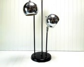 SALE Vintage Sonneman Orb Lamp Mid Century Chrome Table Lamp