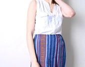 Vintage 70s Mini Skirt/ Striped/ Boho Skirt