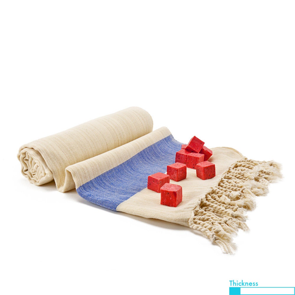 Sale 40% Turkish Towel for Beach, Extra Thin Peshtemal - Blue