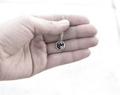 Tiny Full Moon Necklace- Real Moon Photograph Jewelry- Black & White- 925 Sterling Silver Chain- Petite