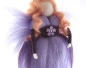 Purple Fairy Needle Felted Waldorf Fairy Ornament Fairytale Decoration Soft Sculpture Art Doll