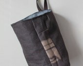 Textile basket Patched Handprinted number 72