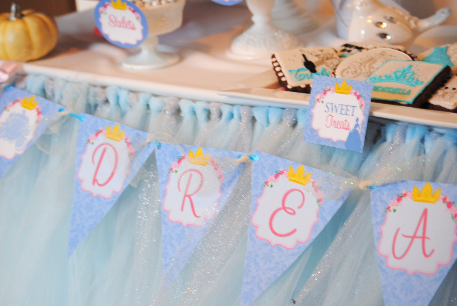 CINDERELLA DREAM Banner / Disney Inspired Princess Collection - Girls Birthday -Princess Printables - Bridal Shower - Krown Kreations
