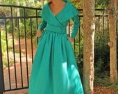 Vintage Formal Dress .  Victor Costa  . Queen of Emerald City Dress