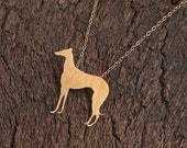 Gold Saluki Dog Necklace, Greyhound Charm, Spanish Galgos, Pet Jewelry- Free Shipping- Ready to Ship
