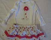 First Birthday applique onsie and skirt