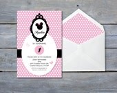 MINNIE Mouse Invitation for Birthday Party - Printable file 6x4