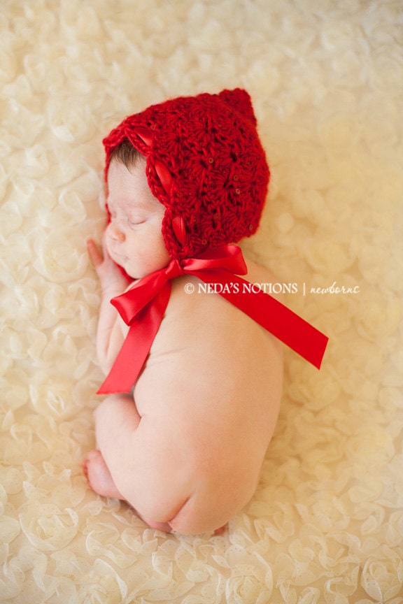 Little red riding hood bonnet/gnome/pixie hat - photography prop - newborn
