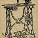 Vintage Sewing Machine Black and White Clip Art Printable Digital Scan Stock Image for Fabric Transfers Mixed Media Graphic Design ETC
