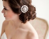 Silver Rhinestone Bridal Comb Crystal Rhinestone Bridal Hair Fascinator Crystal Rhinestone Wedding Headpiece - Stella  MADE TO ORDER