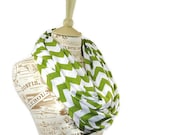 Chartreuse Chevron Infinity Scarf Green White Jersey Sale