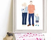 Though Very Humble : Custom Family of Four Portrait Illustration
