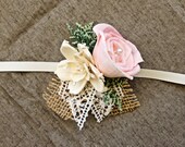 Romantic Wedding Corsage - Mother of the Bride, Natural Wedding, Shabby Chic Rustic Wedding
