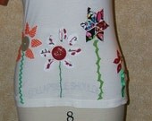 Flower Power T shirt Women's size medium all cotton hand made applique