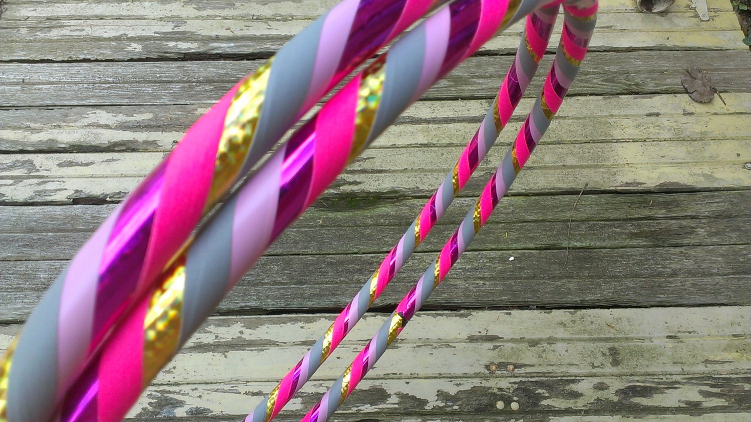 Holographic hoop - geometric gem - slim design, COLLAPSIBLE taped hoop