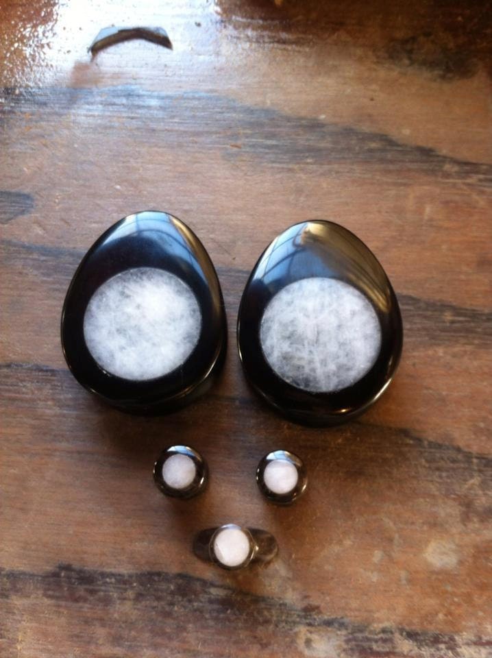 Obsidian with White Quartz Inlay, Made to Order, Many Sizes Available