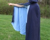 Navy/Light Blue Reversible Hooded Cloak